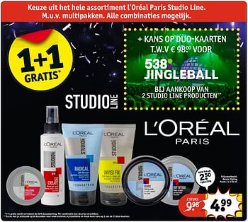 Aanbiedingen L`oreal paris studio line - L'Oreal Paris - Geldig van 07/11/2017 tot 19/11/2017 bij Kruidvat