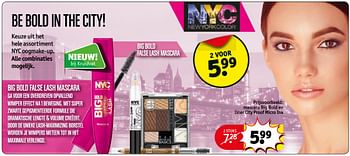 Aanbiedingen Mascara big bold en liner city proof micro ink - NYC - Geldig van 07/11/2017 tot 19/11/2017 bij Kruidvat