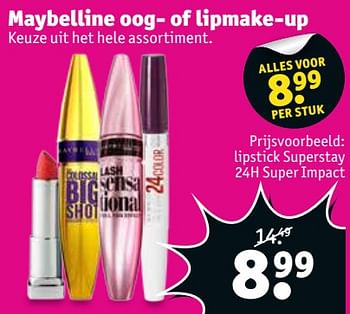 Aanbiedingen Maybelline oog- of lipmake-up - Maybelline - Geldig van 07/11/2017 tot 19/11/2017 bij Kruidvat