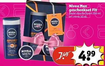 Aanbiedingen Nivea men geschenkset fit - Nivea - Geldig van 07/11/2017 tot 19/11/2017 bij Kruidvat