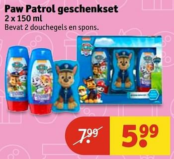 Aanbiedingen Paw patrol geschenkset - PAW  PATROL - Geldig van 07/11/2017 tot 19/11/2017 bij Kruidvat
