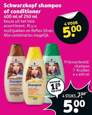 Aanbiedingen Schwarzkopf shampoo of conditioner - Schwartzkopf - Geldig van 07/11/2017 tot 19/11/2017 bij Kruidvat