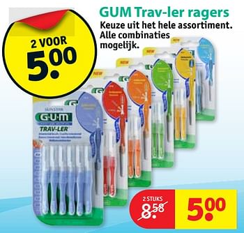 Aanbiedingen Gum trav-ler ragers - GUM - Geldig van 07/11/2017 tot 19/11/2017 bij Kruidvat