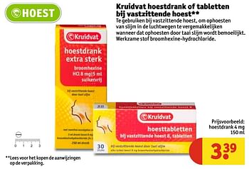 Aanbiedingen Hoestdrank 4 mg - Huismerk - Kruidvat - Geldig van 07/11/2017 tot 19/11/2017 bij Kruidvat