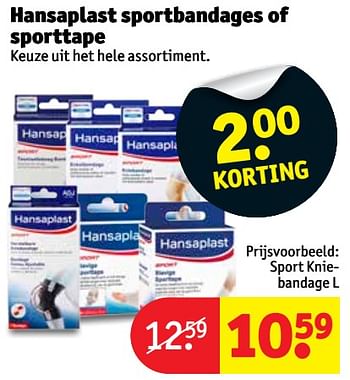 Aanbiedingen Sport kniebandage l - Hansaplast - Geldig van 07/11/2017 tot 19/11/2017 bij Kruidvat
