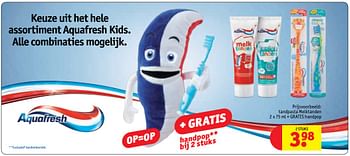 Aanbiedingen Tandpasta melktanden - Aquafresh - Geldig van 07/11/2017 tot 19/11/2017 bij Kruidvat