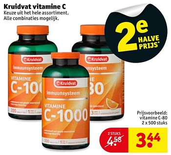Aanbiedingen Vitamine c-80 - Huismerk - Kruidvat - Geldig van 07/11/2017 tot 19/11/2017 bij Kruidvat