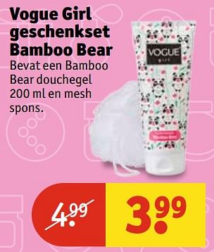 Aanbiedingen Vogue girl geschenkset bamboo bear - Vogue - Geldig van 07/11/2017 tot 19/11/2017 bij Kruidvat