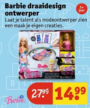Aanbiedingen Barbie draaidesign ontwerper - Mattel - Geldig van 07/11/2017 tot 19/11/2017 bij Kruidvat