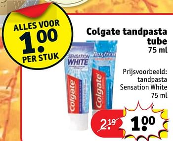 Aanbiedingen Colgate tandpasta tube - Huismerk - Kruidvat - Geldig van 07/11/2017 tot 19/11/2017 bij Kruidvat