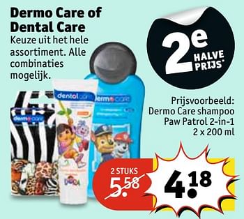 Aanbiedingen Dermo care shampoo paw patrol 2-in-1 - Dermocare - Geldig van 07/11/2017 tot 19/11/2017 bij Kruidvat