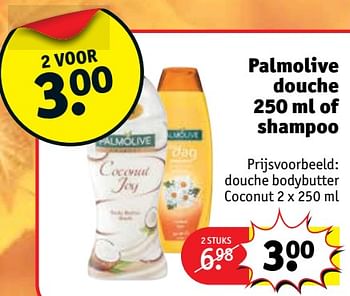 Aanbiedingen Palmolive douche 250 ml of shampoo - Palmolive - Geldig van 07/11/2017 tot 19/11/2017 bij Kruidvat