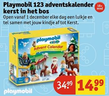 Aanbiedingen Playmobil 123 adventskalender kerst in het bos - Playmobil - Geldig van 07/11/2017 tot 19/11/2017 bij Kruidvat