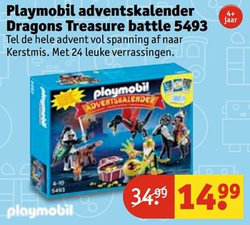 Aanbiedingen Playmobil adventskalender dragons treasure battle 5493 - Playmobil - Geldig van 07/11/2017 tot 19/11/2017 bij Kruidvat