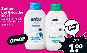 Aanbiedingen Sanicur bad + douche - Sanicur - Geldig van 07/11/2017 tot 19/11/2017 bij Kruidvat