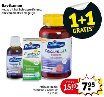 Aanbiedingen Vitamine d aquosum - Davitamon - Geldig van 07/11/2017 tot 19/11/2017 bij Kruidvat