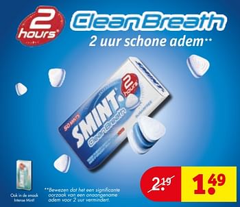 Aanbiedingen Clean breath smint - Smint - Geldig van 07/11/2017 tot 19/11/2017 bij Kruidvat