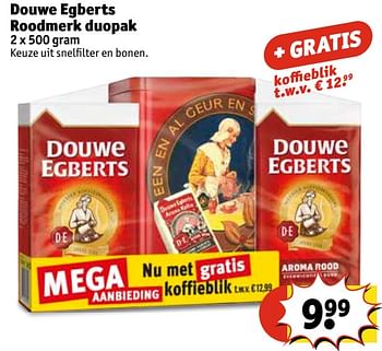 Aanbiedingen Douwe egberts roodmerk duopak - Douwe Egberts - Geldig van 07/11/2017 tot 19/11/2017 bij Kruidvat
