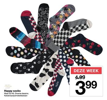 Aanbiedingen Happy socks - Huismerk - Zeeman  - Geldig van 11/11/2017 tot 18/11/2017 bij Zeeman