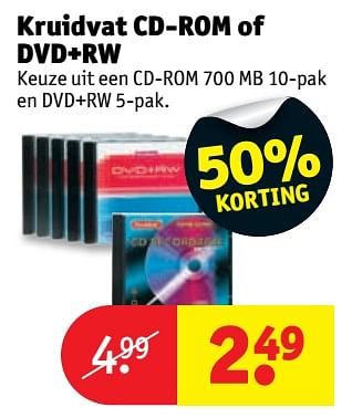 Aanbiedingen Kruidvat cd-rom of dvd+rw - Huismerk - Kruidvat - Geldig van 07/11/2017 tot 19/11/2017 bij Kruidvat