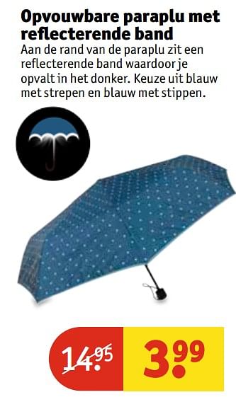 Aanbiedingen Opvouwbare paraplu met reflecterende band - Huismerk - Kruidvat - Geldig van 07/11/2017 tot 19/11/2017 bij Kruidvat