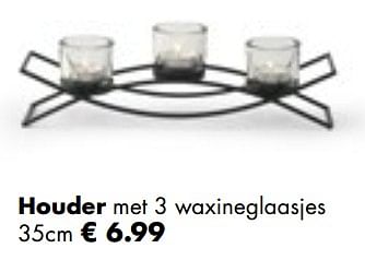 Aanbiedingen Houder met 3 waxineglaasjes - Huismerk - Multi Bazar - Geldig van 06/11/2017 tot 25/12/2017 bij Multi Bazar