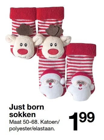 Aanbiedingen Just born sokken - Huismerk - Zeeman  - Geldig van 11/11/2017 tot 18/11/2017 bij Zeeman