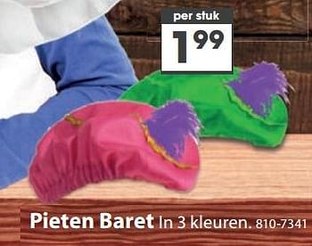 Aanbiedingen Pieten baret - Huismerk - Top1Toys - Geldig van 23/10/2017 tot 05/12/2017 bij Top1Toys