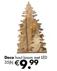 Aanbiedingen Deco hout boom met led - Huismerk - Multi Bazar - Geldig van 06/11/2017 tot 25/12/2017 bij Multi Bazar