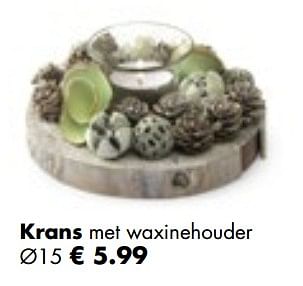Aanbiedingen Krans met waxinehouder - Huismerk - Multi Bazar - Geldig van 06/11/2017 tot 25/12/2017 bij Multi Bazar