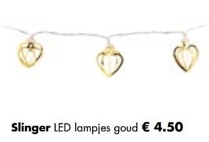 Aanbiedingen Slinger led lampjes goud - Huismerk - Multi Bazar - Geldig van 06/11/2017 tot 25/12/2017 bij Multi Bazar