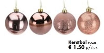 Aanbiedingen Kerstbal roze - Huismerk - Multi Bazar - Geldig van 06/11/2017 tot 25/12/2017 bij Multi Bazar