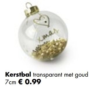 Aanbiedingen Kerstbal transparant met goud - Huismerk - Multi Bazar - Geldig van 06/11/2017 tot 25/12/2017 bij Multi Bazar