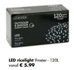 Aanbiedingen Led ricelight 9meter 120l - Huismerk - Multi Bazar - Geldig van 06/11/2017 tot 25/12/2017 bij Multi Bazar