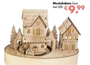 Aanbiedingen Muziekdoos hout met led - Huismerk - Multi Bazar - Geldig van 06/11/2017 tot 25/12/2017 bij Multi Bazar