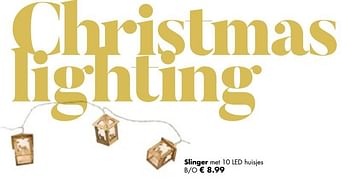 Aanbiedingen Slinger met 10 led huisjes - Huismerk - Multi Bazar - Geldig van 06/11/2017 tot 25/12/2017 bij Multi Bazar