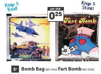 Aanbiedingen Bomb bag, fart bomb - Huismerk - Top1Toys - Geldig van 23/10/2017 tot 05/12/2017 bij Top1Toys