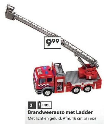 Aanbiedingen Brandweerauto met ladder - Huismerk - Top1Toys - Geldig van 23/10/2017 tot 05/12/2017 bij Top1Toys