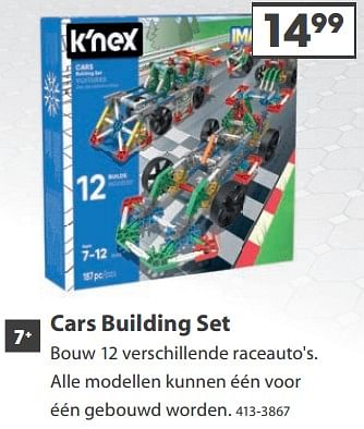 Aanbiedingen Cars building set - K'Nex - Geldig van 23/10/2017 tot 05/12/2017 bij Top1Toys