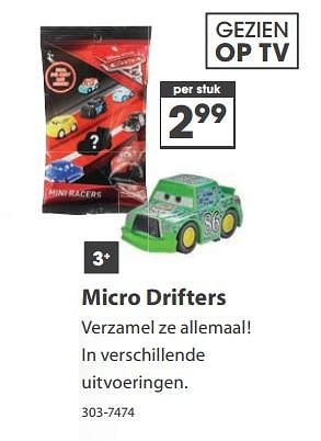 Aanbiedingen Micro drifters - Cars - Geldig van 23/10/2017 tot 05/12/2017 bij Top1Toys