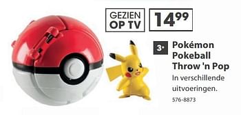 Aanbiedingen Pokémon pokeball throw `n pop - Pokemon - Geldig van 23/10/2017 tot 05/12/2017 bij Top1Toys