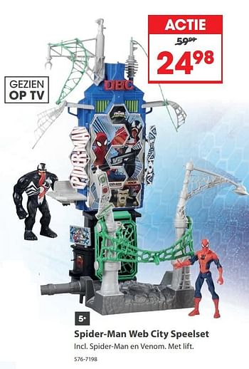 Aanbiedingen Spider-man web city speelset - Spider-man - Geldig van 23/10/2017 tot 05/12/2017 bij Top1Toys