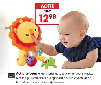 Aanbiedingen Activity leeuw - Fisher-Price - Geldig van 23/10/2017 tot 05/12/2017 bij Top1Toys