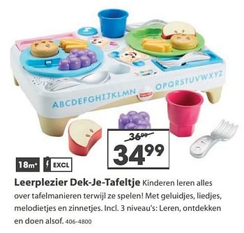 Aanbiedingen Leerplezier dek-je-tafeltje - Fisher-Price - Geldig van 23/10/2017 tot 05/12/2017 bij Top1Toys