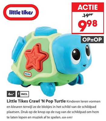 Aanbiedingen Little tikes crawl `n pop turtle - Little Tikes - Geldig van 23/10/2017 tot 05/12/2017 bij Top1Toys