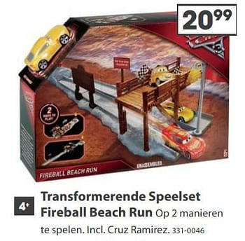 Aanbiedingen Transformerende speelset fireball beach run - Cars - Geldig van 23/10/2017 tot 05/12/2017 bij Top1Toys