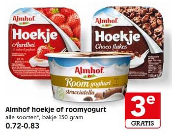 Aanbiedingen Almhof hoekje of roomyogurt - Almhof - Geldig van 12/11/2017 tot 18/11/2017 bij Em-té