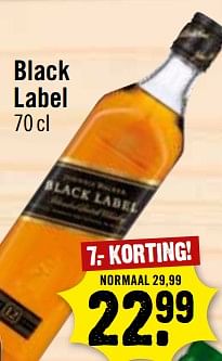 Aanbiedingen Black label - Johnnie Walker - Geldig van 12/11/2017 tot 18/11/2017 bij Dirk III