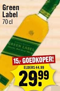 Aanbiedingen Green label - Johnnie Walker - Geldig van 12/11/2017 tot 18/11/2017 bij Dirk III