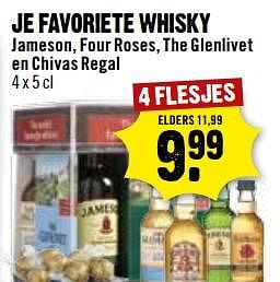 Aanbiedingen Je favoriete whisky jameson, four roses, the glenlivet en chivas regal - Huismerk - Dirk III - Geldig van 12/11/2017 tot 18/11/2017 bij Dirk III